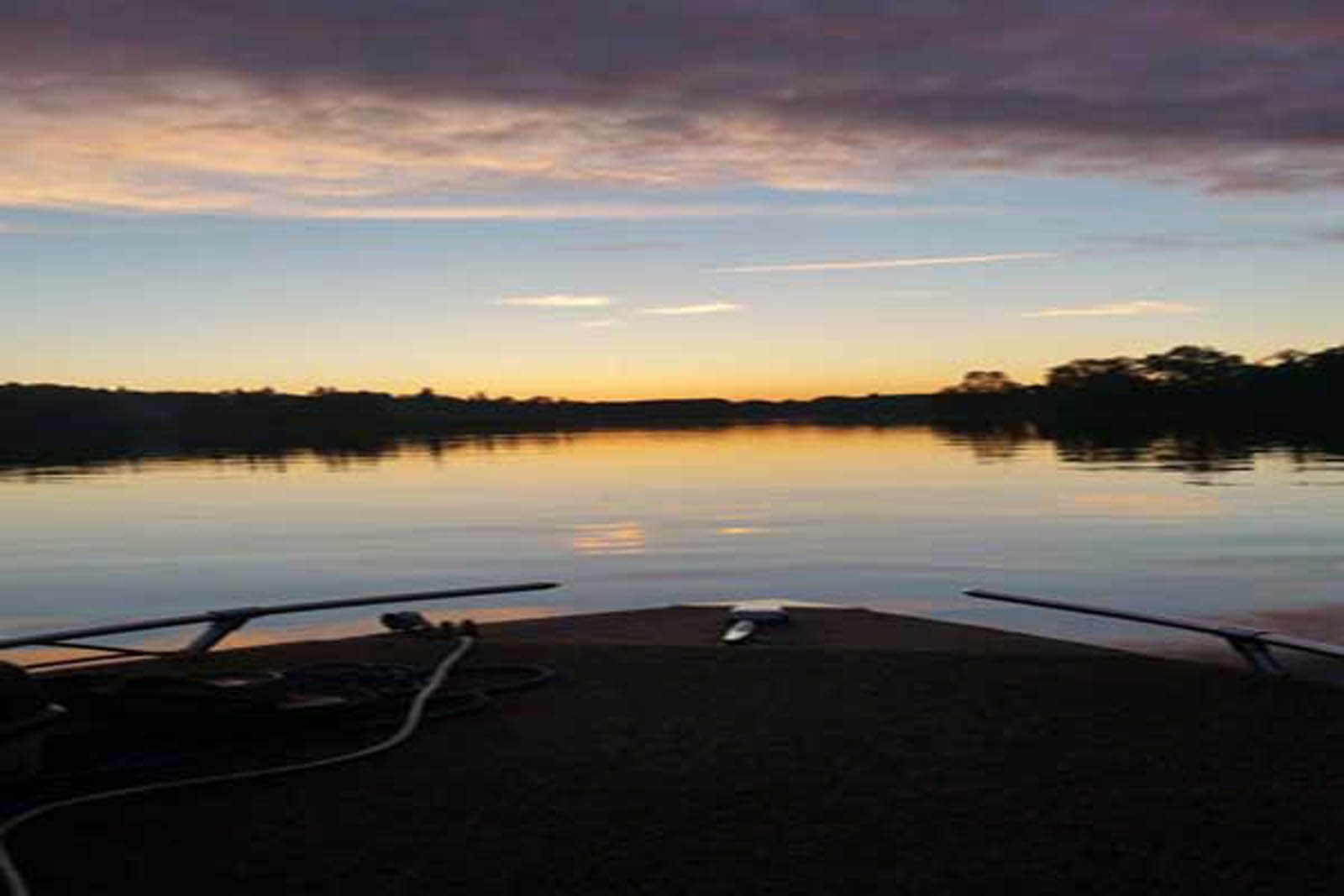 Sunset over Olmstead-Jeffery Lake at Pinewood Park